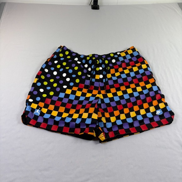 Air Jordan Shorts Mens XL Retro 3 Checkered Polka Dot Basketball Athletic AOP - Picture 1 of 12